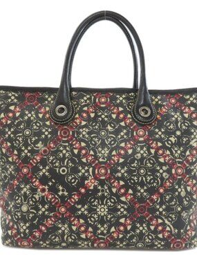 Chanel Coco Travel Silver Tote Black Red Beige